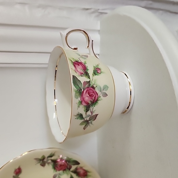 English Tea Cup and Saucer Colclough Pale Yellow Tea Cup and saucer - Picture 3 of 6